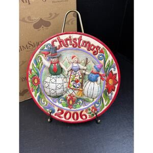 Jim Shore TOGETHER AT CHRISTMAS 2006 Wall Hanging Display Plate w/Stand
